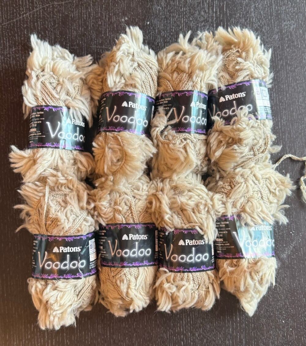 Lot of 8 Patons Voodoo Yarn in Suede Bulky Eyelash
